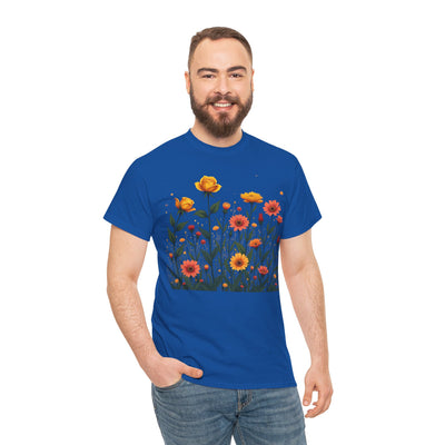 Wildflowers and Yellow Roses, Graphic T-Shirts for Women, Floral Shirt, Womens Short Sleeve, Ladies Graphic Tees #5026TTS