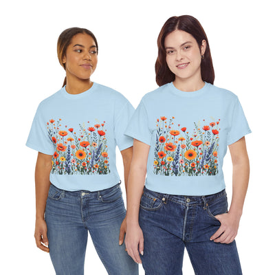 Wildflowers, Graphic T-Shirts for Women, Floral Shirt, Womens Short Sleeve, Ladies Graphic Tees #5105TTS