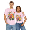 Wildflowers and Pink & Yellow Roses, Graphic T-Shirts for Women, Floral Shirt, Womens Short Sleeve, Ladies Graphic Tees #5144TTS