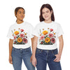 Wildflowers and Pink & Yellow Roses, Graphic T-Shirts for Women, Floral Shirt, Womens Short Sleeve, Ladies Graphic Tees #5147TTS