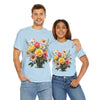 Wildflowers and Pink & Yellow Roses, Graphic T-Shirts for Women, Floral Shirt, Womens Short Sleeve, Ladies Graphic Tees #5136TTS