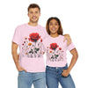 Wildflowers and a Red Rose, Graphic T-Shirts for Women, Floral Shirt, Womens Short Sleeve, Ladies Graphic Tees #5007TTS