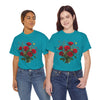 Wildflowers and Red Roses, Graphic T-Shirts for Women, Floral Shirt, Womens Short Sleeve, Ladies Graphic Tees #5131TTS