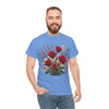 Wildflowers and Red Roses, Graphic T-Shirts for Women, Floral Shirt, Womens Short Sleeve, Ladies Graphic Tees #5129TTS