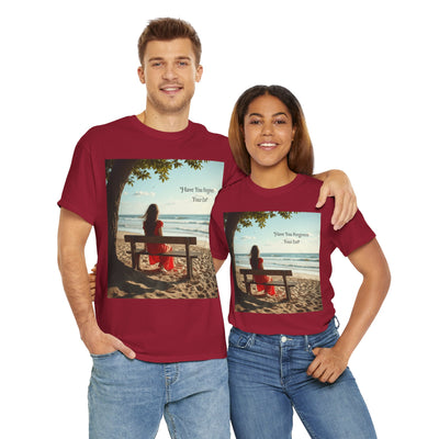Have You Forgiven Your Ex?Woman on Bench Looking at Waves, Forgiving T-Shirt, Forgiveness, Relationship Healing Top #5002STS