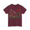 Wildflowers and a Red Rose, Graphic T-Shirts for Women, Floral Shirt, Womens Short Sleeve, Ladies Graphic Tees #5008TTS