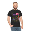 Wildflowers and Pink/Violet Roses, Graphic T-Shirts for Women, Floral Shirt, Womens Short Sleeve, Ladies Graphic Tees #5101TTS