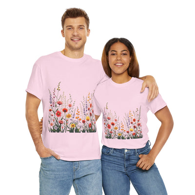 Wildflowers, Graphic T-Shirts for Women, Floral Shirt, Womens Short Sleeve, Ladies Graphic Tees #5104TTS
