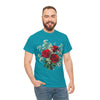 Wildflowers and Red Roses, Graphic T-Shirts for Women, Floral Shirt, Womens Short Sleeve, Ladies Graphic Tees #5127TTS