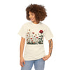 Wildflowers and a Red Rose, Graphic T-Shirts for Women, Floral Shirt, Womens Short Sleeve, Ladies Graphic Tees #5008TTS