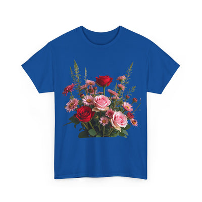 Wildflowers and Red & Pink Roses, Graphic T-Shirts for Women, Floral Shirt, Womens Short Sleeve, Ladies Graphic Tees #5132TTS