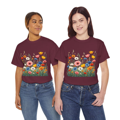 Wildflowers, Graphic T-Shirts for Women, Floral Shirt, Womens Short Sleeve, Ladies Graphic Tees #5108TTS