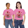 Wildflowers and Pink & Red Roses, Graphic T-Shirts for Women, Floral Shirt, Womens Short Sleeve, Ladies Graphic Tees #5134TTS