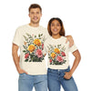 Wildflowers and Pink & Yellow Roses, Graphic T-Shirts for Women, Floral Shirt, Womens Short Sleeve, Ladies Graphic Tees #5149TTS