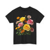 Wildflowers and Pink & Yellow Roses, Graphic T-Shirts for Women, Floral Shirt, Womens Short Sleeve, Ladies Graphic Tees #5148TTS