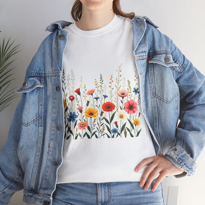 Wildflowers, Graphic T-Shirts for Women, Floral Shirt, Womens Short Sleeve, Ladies Graphic Tees #5113TTS