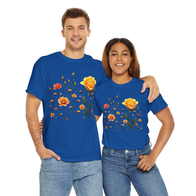 Wildflowers and a Yellow Rose, Graphic T-Shirts for Women, Floral Shirt, Womens Short Sleeve, Ladies Graphic Tees #5010TTS