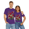 Wildflowers and Red Roses, Graphic T-Shirts for Women, Floral Shirt, Womens Short Sleeve, Ladies Graphic Tees #5129TTS