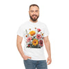 Wildflowers and Pink & Yellow Roses, Graphic T-Shirts for Women, Floral Shirt, Womens Short Sleeve, Ladies Graphic Tees #5147TTS
