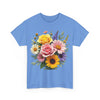 Wildflowers and Pink & Yellow Roses, Graphic T-Shirts for Women, Floral Shirt, Womens Short Sleeve, Ladies Graphic Tees #5145TTS
