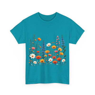 Wildflowers, Graphic T-Shirts for Women, Floral Shirt, Womens Short Sleeve, Ladies Graphic Tees #5110TTS