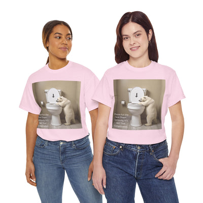 Please Put the Seat Down, Seriously, It's Not that Complicated, Polar Bear Toilet Seat Down, Seat Down Reminder Shirt #5004STS