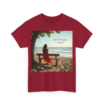Have You Forgiven Your Ex?Woman on Bench Looking at Waves, Forgiving T-Shirt, Forgiveness, Relationship Healing Top #5002STS