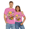 Wildflowers and Pink & Yellow Roses, Graphic T-Shirts for Women, Floral Shirt, Womens Short Sleeve, Ladies Graphic Tees #5145TTS