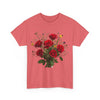 Wildflowers and Red Roses, Graphic T-Shirts for Women, Floral Shirt, Womens Short Sleeve, Ladies Graphic Tees #5131TTS