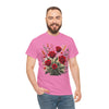Wildflowers and Red Roses, Graphic T-Shirts for Women, Floral Shirt, Womens Short Sleeve, Ladies Graphic Tees #5129TTS