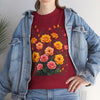 Wildflowers and Pink & Yellow Roses, Graphic T-Shirts for Women, Floral Shirt, Womens Short Sleeve, Ladies Graphic Tees #5140TTS