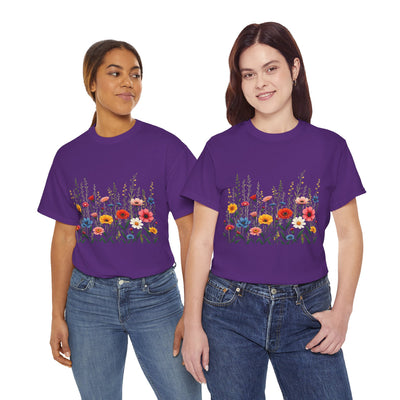 Wildflowers, Graphic T-Shirts for Women, Floral Shirt, Womens Short Sleeve, Ladies Graphic Tees #5113TTS