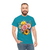 Wildflowers and Pink & Yellow Roses, Graphic T-Shirts for Women, Floral Shirt, Womens Short Sleeve, Ladies Graphic Tees #5145TTS