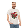 Wildflowers and Red Roses, Graphic T-Shirts for Women, Floral Shirt, Womens Short Sleeve, Ladies Graphic Tees #5131TTS