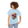 Wildflowers and Red Roses, Graphic T-Shirts for Women, Floral Shirt, Womens Short Sleeve, Ladies Graphic Tees #5127TTS