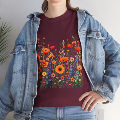 Wildflowers, Graphic T-Shirts for Women, Floral Shirt, Womens Short Sleeve, Ladies Graphic Tees #5105TTS