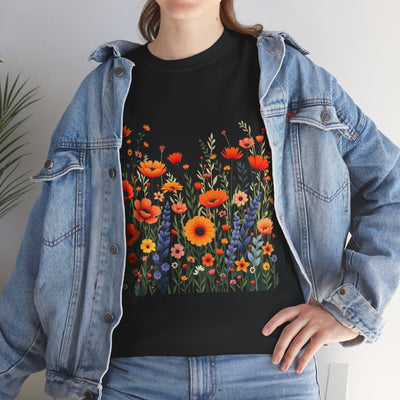 Wildflowers, Graphic T-Shirts for Women, Floral Shirt, Womens Short Sleeve, Ladies Graphic Tees #5105TTS