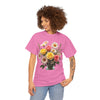 Wildflowers and Pink & Yellow Roses, Graphic T-Shirts for Women, Floral Shirt, Womens Short Sleeve, Ladies Graphic Tees #5136TTS