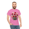 Wildflowers and Red Roses, Graphic T-Shirts for Women, Floral Shirt, Womens Short Sleeve, Ladies Graphic Tees #5128TTS