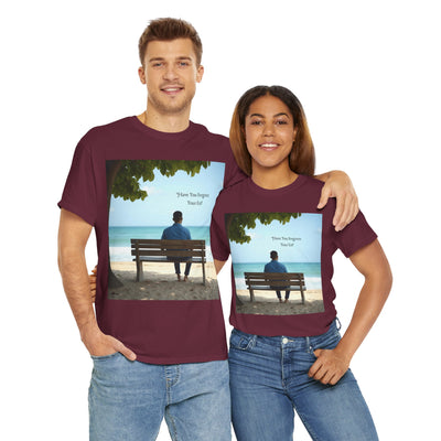 Have You Forgiven Your Ex?Man on Bench Looking at Waves, Forgiving T-Shirt, Forgiveness, Relationship Healing Top #5005STS