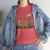 Wildflowers and White Roses, Graphic T-Shirts for Women, Floral Shirt, Womens Short Sleeve, Ladies Graphic Tees #5039TTS