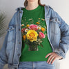Wildflowers and Pink & Yellow Roses, Graphic T-Shirts for Women, Floral Shirt, Womens Short Sleeve, Ladies Graphic Tees #5143TTS