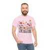 Wildflowers and Pink Roses, Graphic T-Shirts for Women, Floral Shirt, Womens Short Sleeve, Ladies Graphic Tees #5023TTS