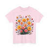 Wildflowers and Pink & Yellow Roses, Graphic T-Shirts for Women, Floral Shirt, Womens Short Sleeve, Ladies Graphic Tees #5140TTS