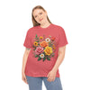 Wildflowers and Pink & Yellow Roses, Graphic T-Shirts for Women, Floral Shirt, Womens Short Sleeve, Ladies Graphic Tees #5144TTS