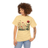 Wildflowers and a Red Rose, Graphic T-Shirts for Women, Floral Shirt, Womens Short Sleeve, Ladies Graphic Tees #5008TTS