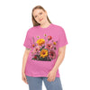 Wildflowers and Pink & Yellow Roses, Graphic T-Shirts for Women, Floral Shirt, Womens Short Sleeve, Ladies Graphic Tees #5147TTS