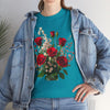Wildflowers and Red Roses, Graphic T-Shirts for Women, Floral Shirt, Womens Short Sleeve, Ladies Graphic Tees #5130TTS