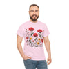 Wildflowers and Red Roses, Graphic T-Shirts for Women, Floral Shirt, Womens Short Sleeve, Ladies Graphic Tees #5034TTS