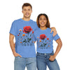 Wildflowers and a Red Rose, Graphic T-Shirts for Women, Floral Shirt, Womens Short Sleeve, Ladies Graphic Tees #5007TTS